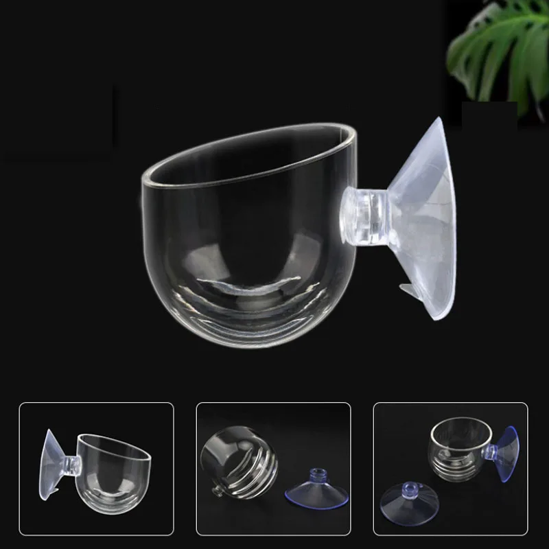 Aquarium Decoration Hanging Fish Tank Mini Crystal Acrylic Pot Polka Water Planting Cylinder Cup Feeding Accessories