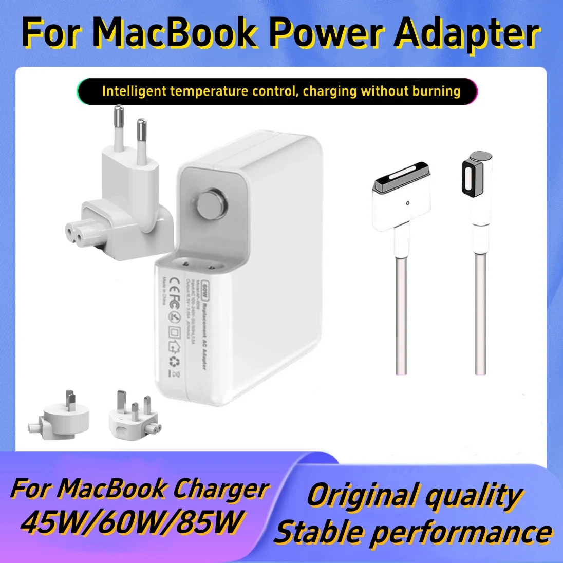 MacBook 45W 60W 85W Magsafe 1/2 Magnetic Charging for MacBook Air/Pro A1466 A1278 A1502 A1398 A1286 Power Adapter Fsat Charger