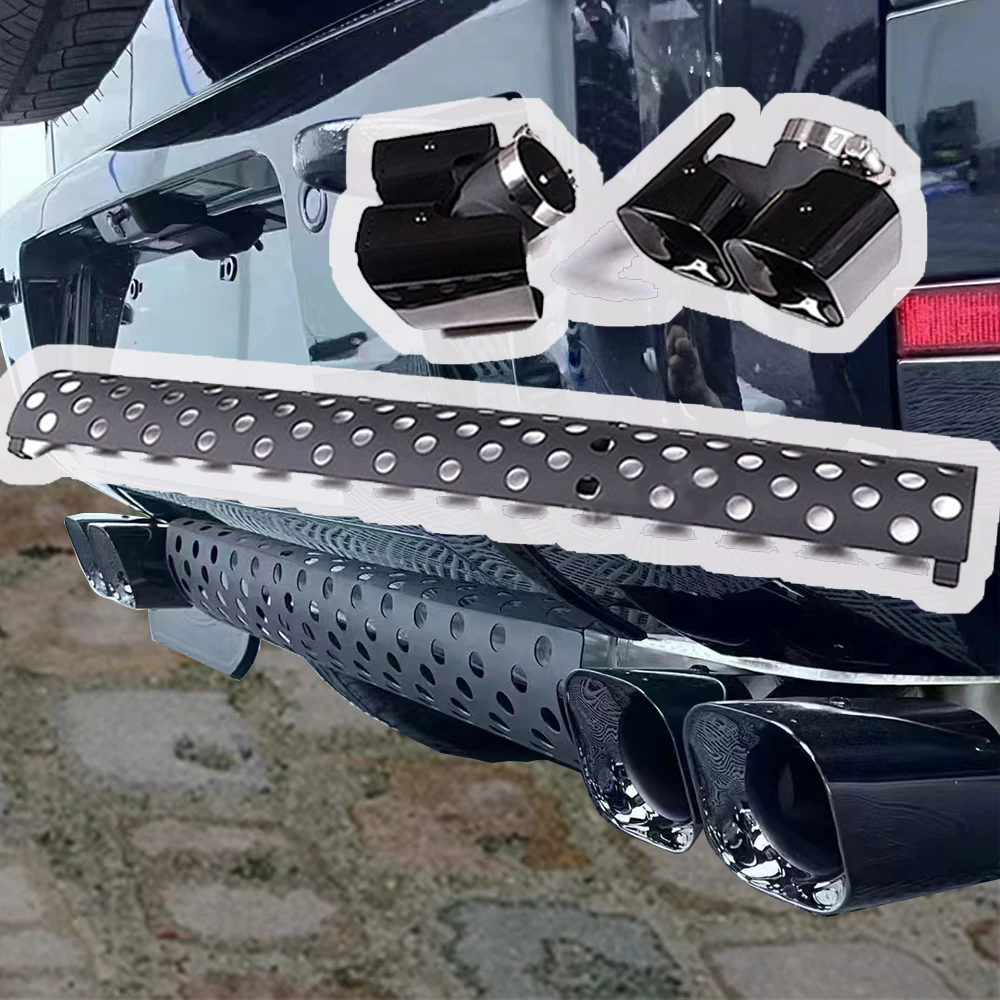 

3Pc Tail Pipe Throat Dual Exhaust Accessories Fit 2020-2026 Defender 110 130 90 Car Accessories