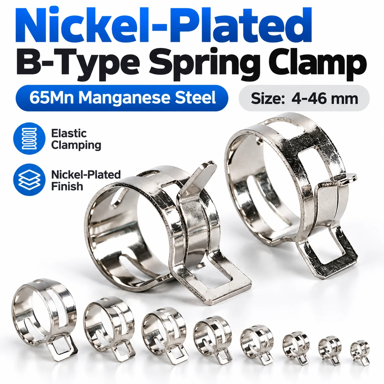 5 Pcs Fastener 4mm 6mm 7mm 8mm 9mm~46mm Spring Clip Fuel Water Line Hose Pipe Air Tube Clamps Fuel Water Tube Clamps Fastener