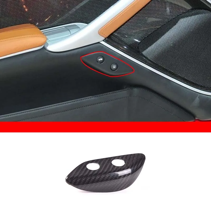 For Ferrari F12 Berlinetta F152 Car Indoor Fuel Tank Switch Panel Cover Trim sticker Real Carbon Fiber Switch panel protection