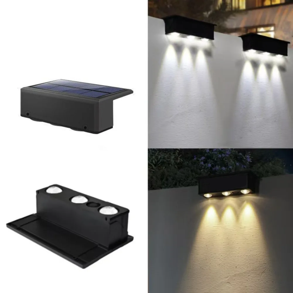 

Super Bright LED Solar Garden Lights Energy Saving Wall-mounted Wall Washer Light Easy Installation Modern Wall Mount Lamp