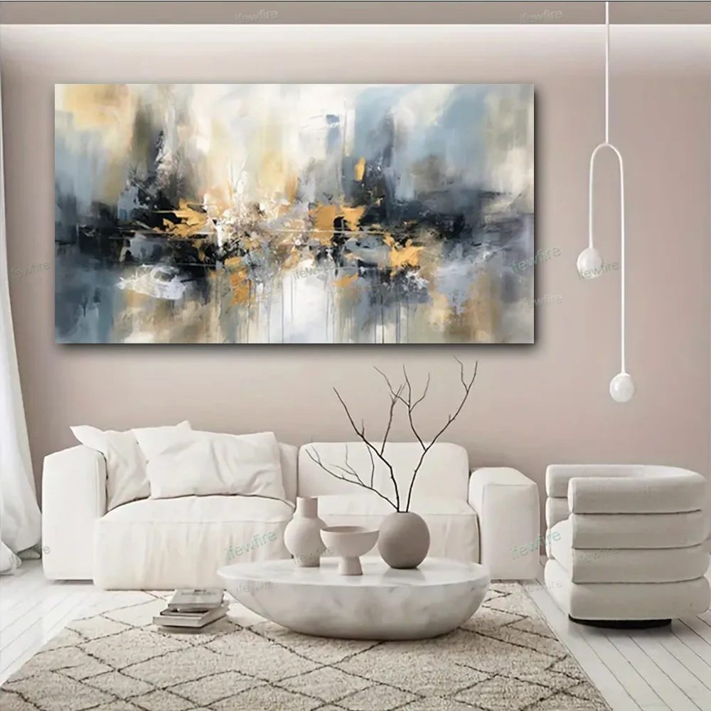 100% Hand-Painted Colorful Textured Oil Painting Artwork Modern Street View Abstract Extra Large Wall Decoration Of Living Room