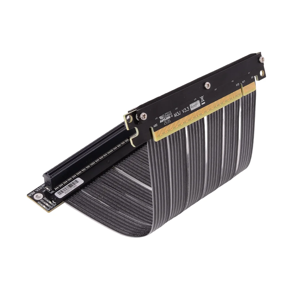 ADT-Link PCIe 4.0 X16 Riser Cable for RX7900xt RTX4090 Shielded Extreme 16x Double Reverse Vertical Gaming ITX Server Gen 4