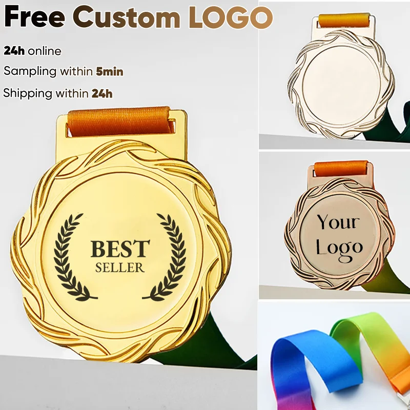 1PCS Free Customization Universal Sports Games Metal Medal Competition Listing Bronze Marathon Medal Customization Medal Logo