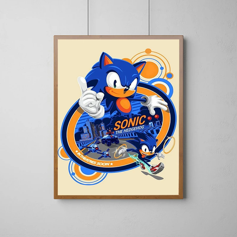 S-Sonic H-Hedgehog Poster Cartoon Game Poster Wall Decoration for Home Accessory Painting on Canvas Decorative Paintings Art the