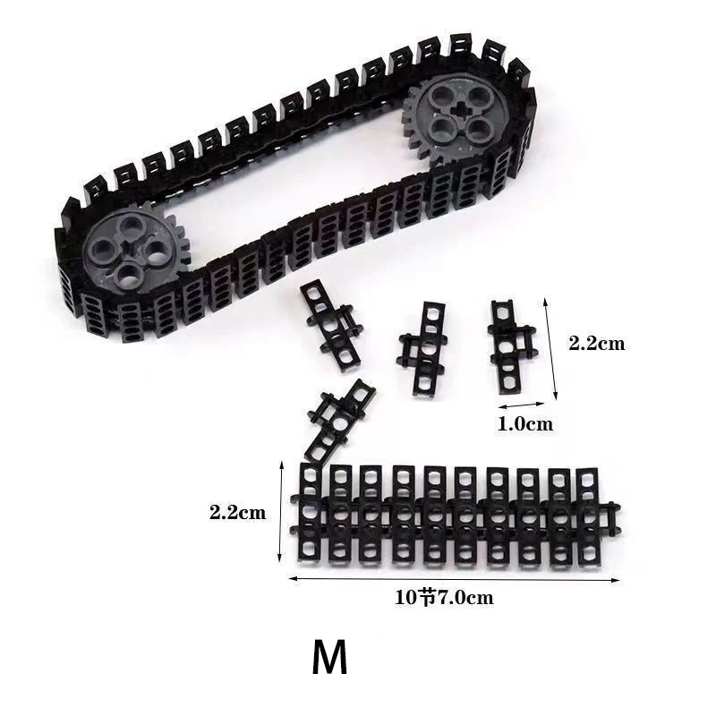 Wojskowe klocki high-tech Tank Track części 5718 3873 cegły zabawki MOC PF EV3 Model zmodyfikowany przekładnia L/M/S