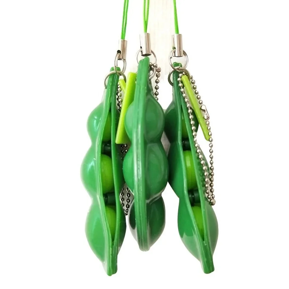 

Набор из 3-х штук: Брелок-подвеска «Бесконечное сжатие» в виде бобов эдамаме, игрушка-антистресс для снятия напряжения