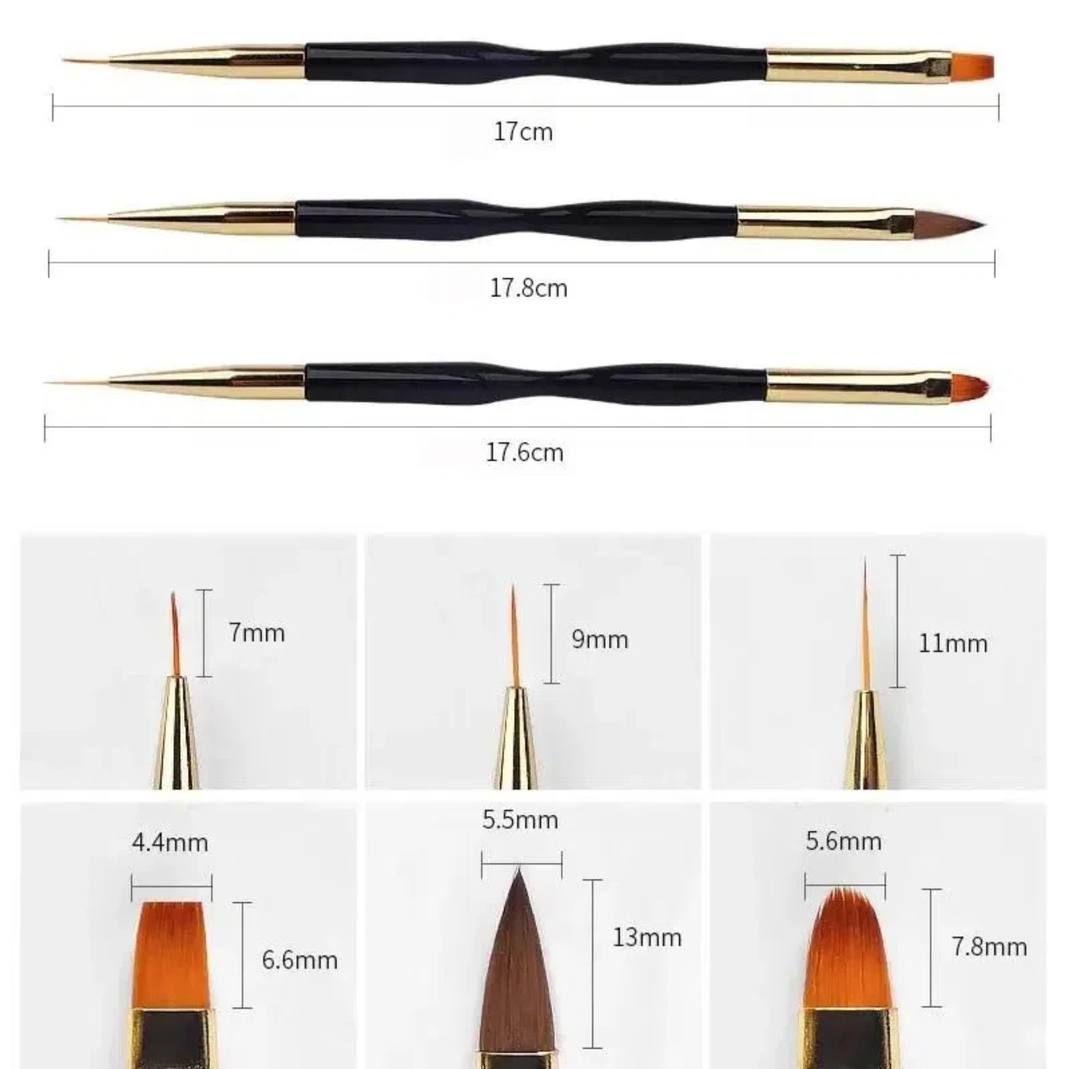 3/6PCS Double-Ended แปรงเล็บ & Dotting ชุดปากกา-เครื่องมือแต่งเล็บมืออาชีพสําหรับเจลจิตรกรรม & Rhinestone Design