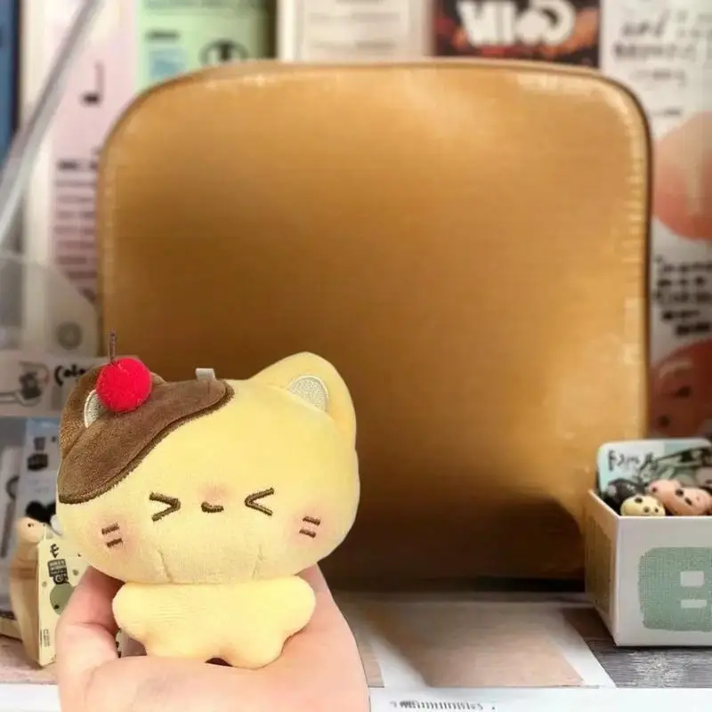 Cute Cherry Pudding Bear Plush Doll Keychain Soft Stuffed Toy Car Key Ring Decoration, Perfect Kid's Bag Decor Gift