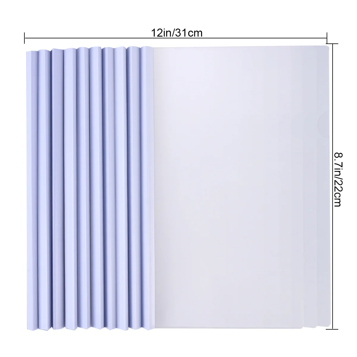 10pcs A4 Transparent File Folder Sliding Bar Holder Report Cover Organizer Binder High Capacity Non-Slip Document Storage Sheet