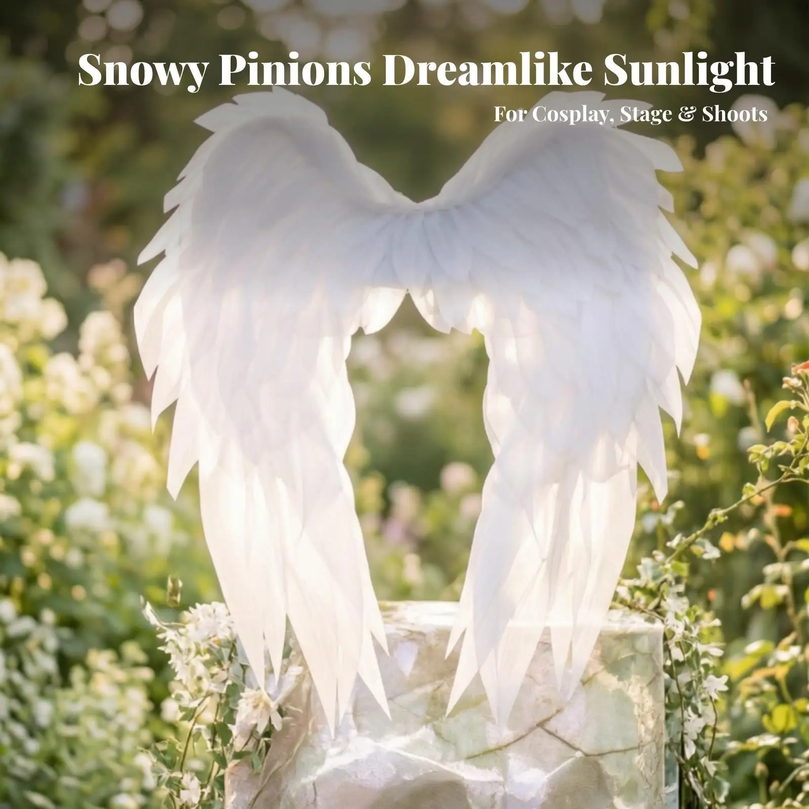Angelic Angel Wings Layered Feathered Wings Transparent Costume Accessory