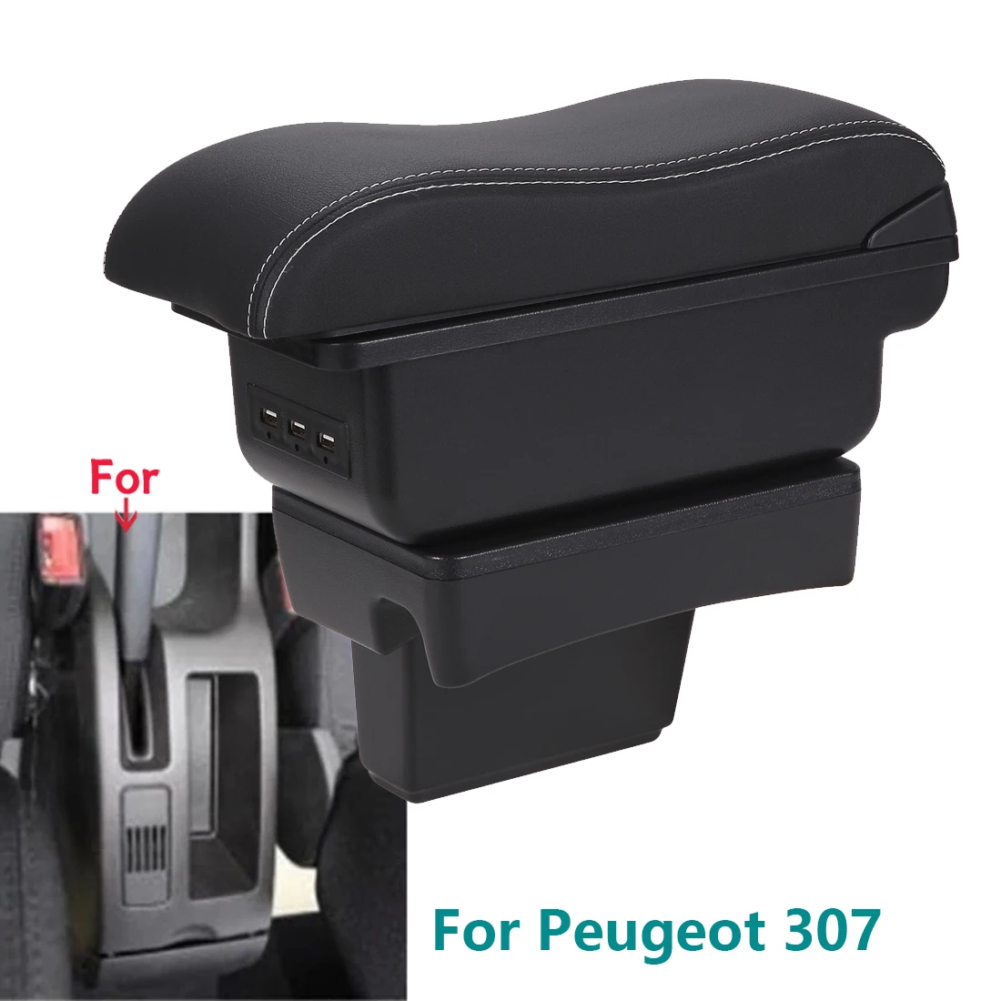 Dla Peugeot 307 podłokietnik dla Peugeot 307 CC kabriolet podłokietnik samochodowy schowek wnętrze modernizacja dedykowane akcesoria samochodowe