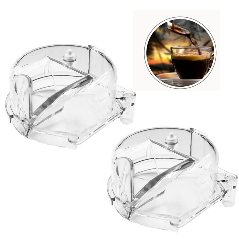 2PCS Clear Grinder Cover Kitchen Appliance Part Office Coffee Solution Portable Coffee Grinder Lid for Grinding Result