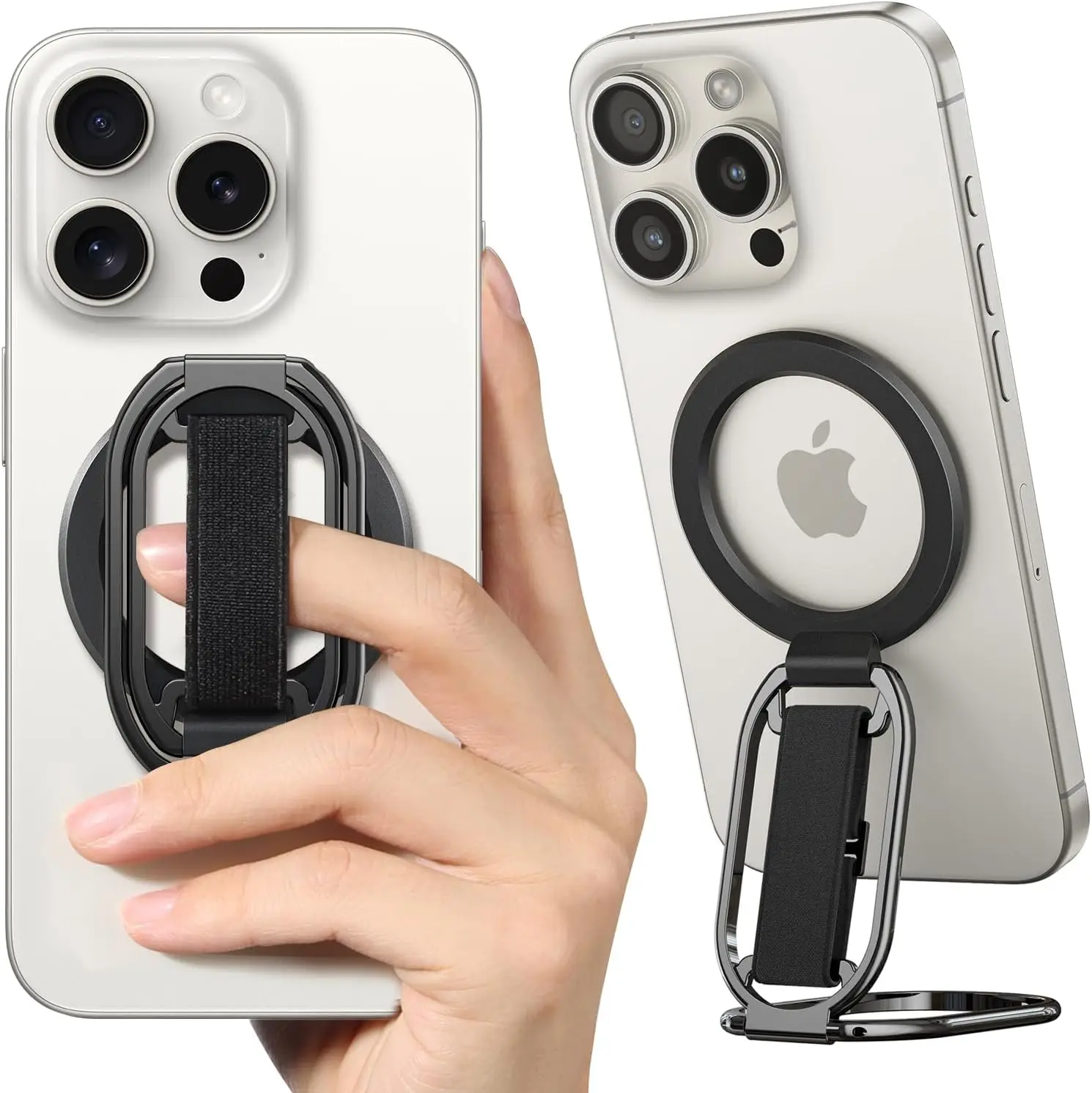 

for MagSafe Phone Holder MagSafe Finger Ring, 4-in-1 Phone Ring Holder Strap for MagSafe iPhone 15/14/13/12 Samsung S24U Google