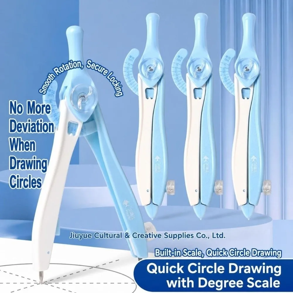 Durable Adjustable Locking Student Compass Lock Distance 2B Lead Geometry Compass With Scale Drawing Compass Students