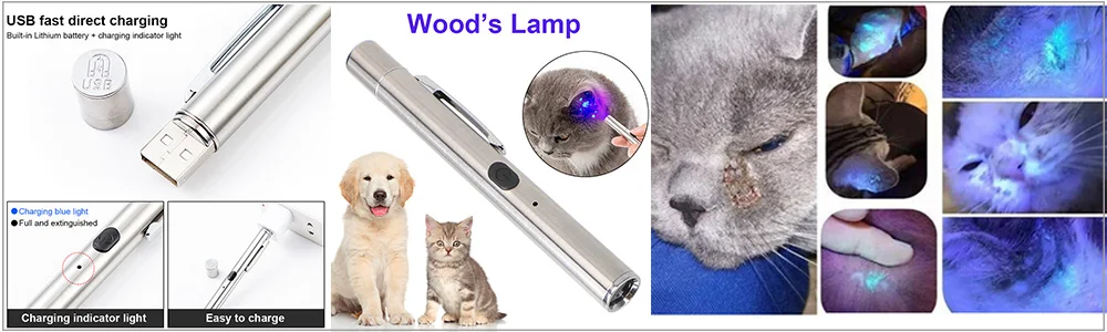 365 UV-Veterinär-Holzlampe, Haustierpilz-Erkennung, wasserdichte Taschenlampe, Haut, ultraviolettes Licht, Katzenmoos, Tinea-Licht, schwarzer Spiegel – Detail 3