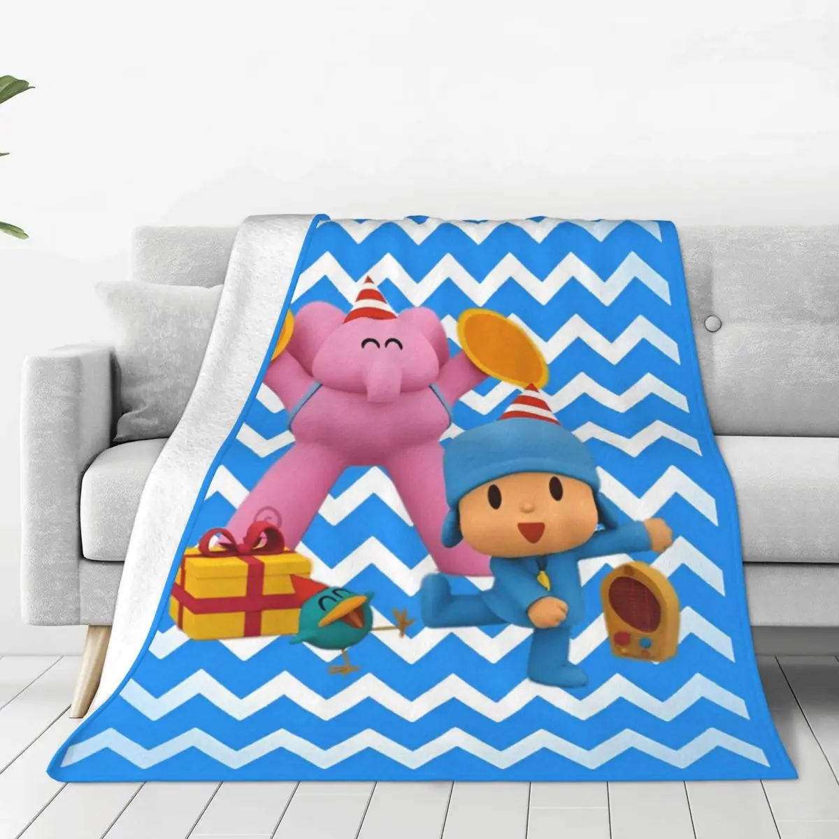 P-POCOYO לי pato פרד loua מנומנם ציפור רדום אלמוגים פליסה לזרוק שמיכות קריקטורה שמיכה בבית חיצוני אולטרה שינה