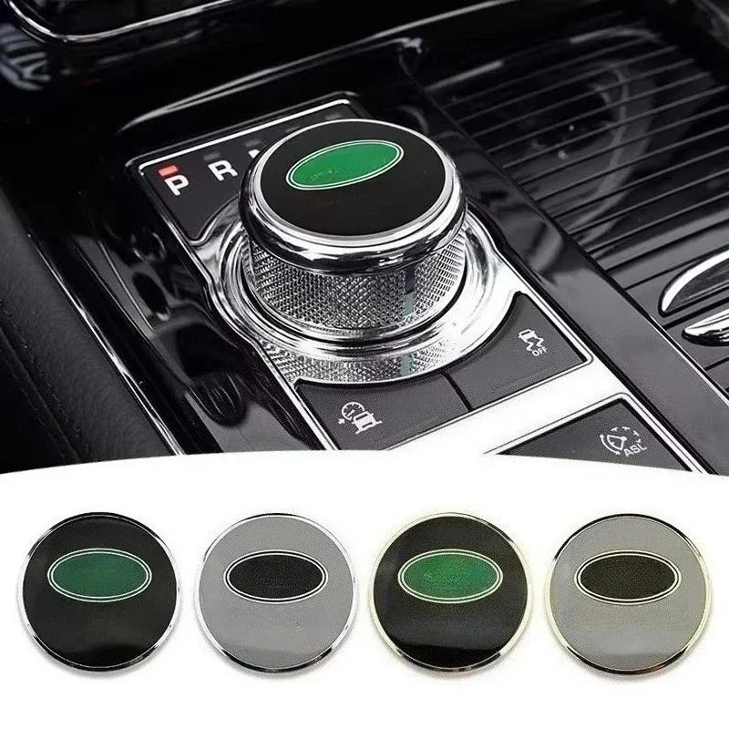 Shift Knob Decoration Metal Cover Car Console Button Sticker For Land Rover Discovery 2 3 4 Range Rover Freelander SV SVR Velar