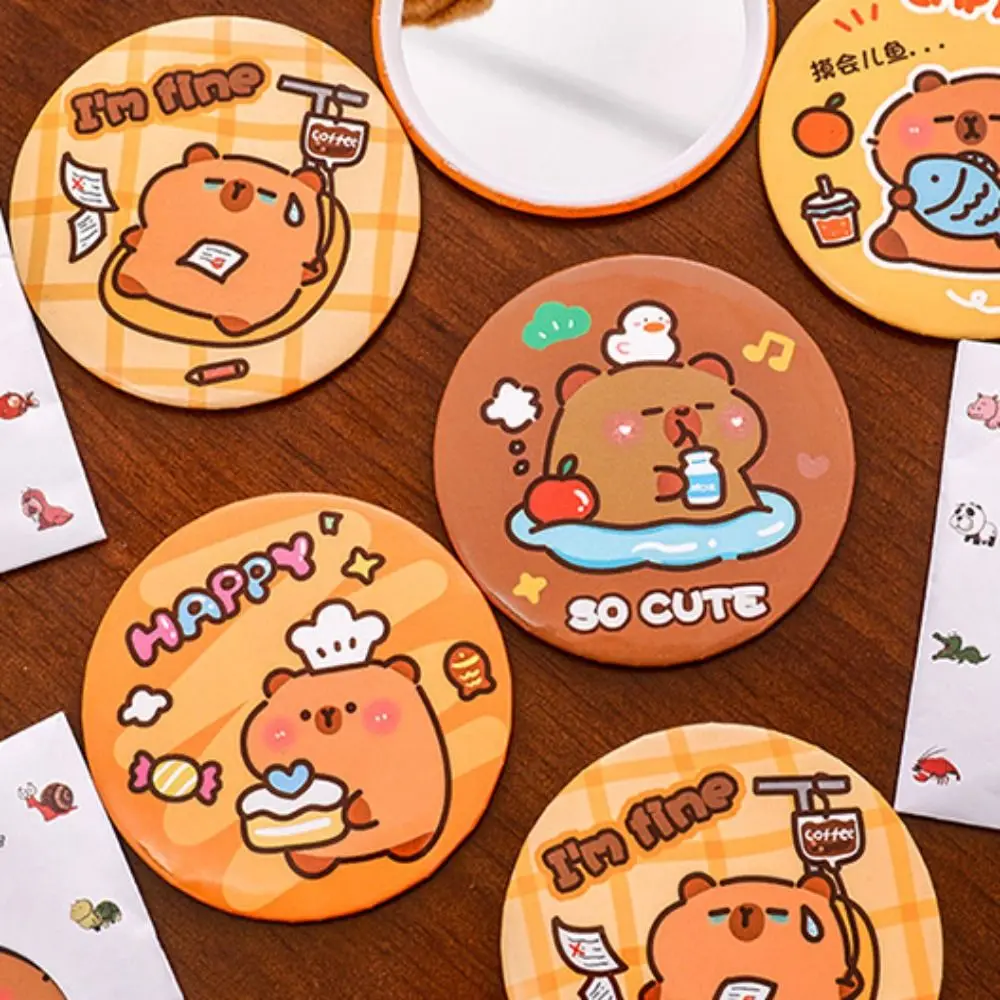 Mini Cartoon Capybara Kosmetikspiegel Rund HD Handspiegel Tragbarer kleiner Make-up-Spiegel Kosmetikwerkzeuge