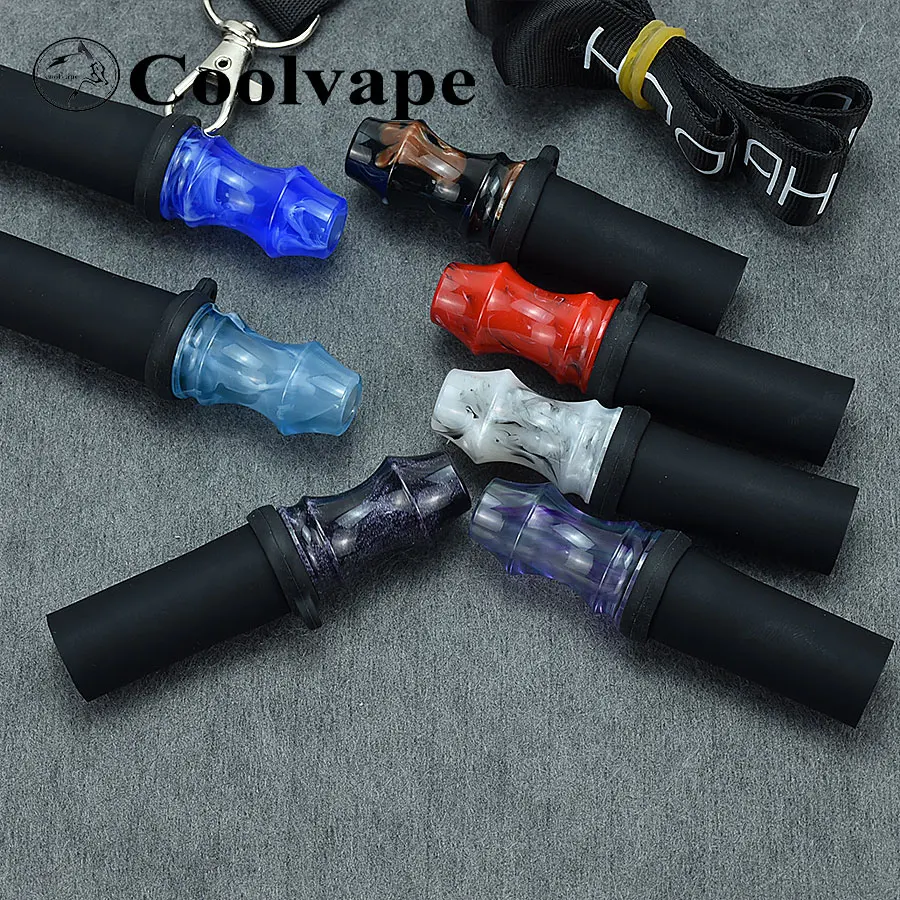 Water Pipe Mouthpieces Reusable Hookah Mouthpiece Shisha Mouth Tips Silicon Wooden Chicha Narguile