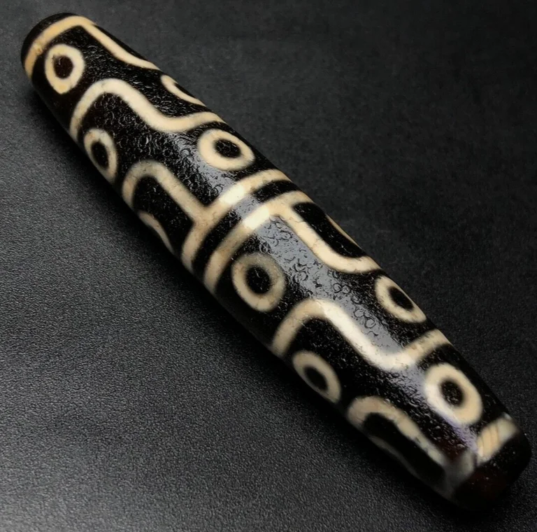 Himalaya Ancient Tibetan DZI Beads Old Agate 18 Eye Totem Amulet Pendant 77×15mm