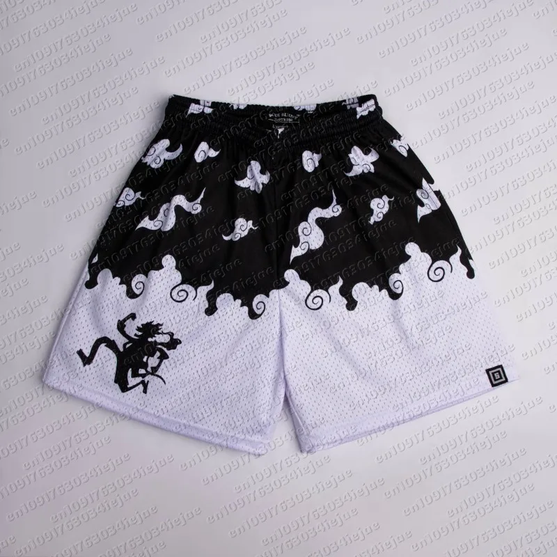One Piece Straw Hat Pirates Wave Mesh Shorts Men Women Summer Quick Dry Breathable Sports Casual Jogger Shorts