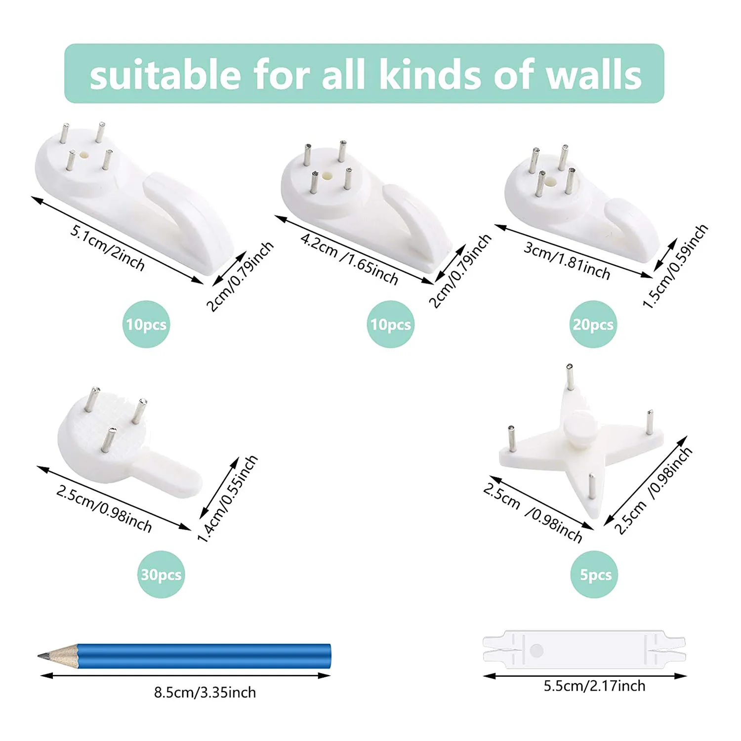 Invisible Nail Wall Screw Hooks Concrete Hanging Hook Wall Mount Non-Mark Picture Frame Photo Hook Fasteners