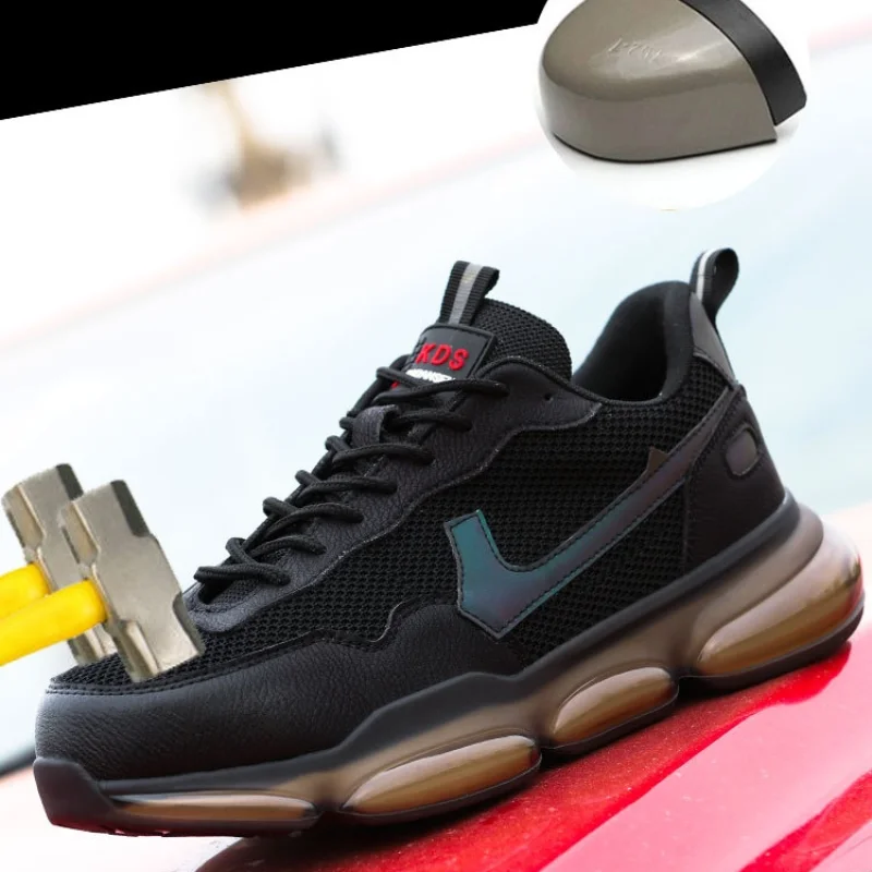 Men Safety Shoes with Metal Toe Indestructible Ryder Shoe Work Boots with Steel Toe Waterproof Breathable Sneakers Work Shoes