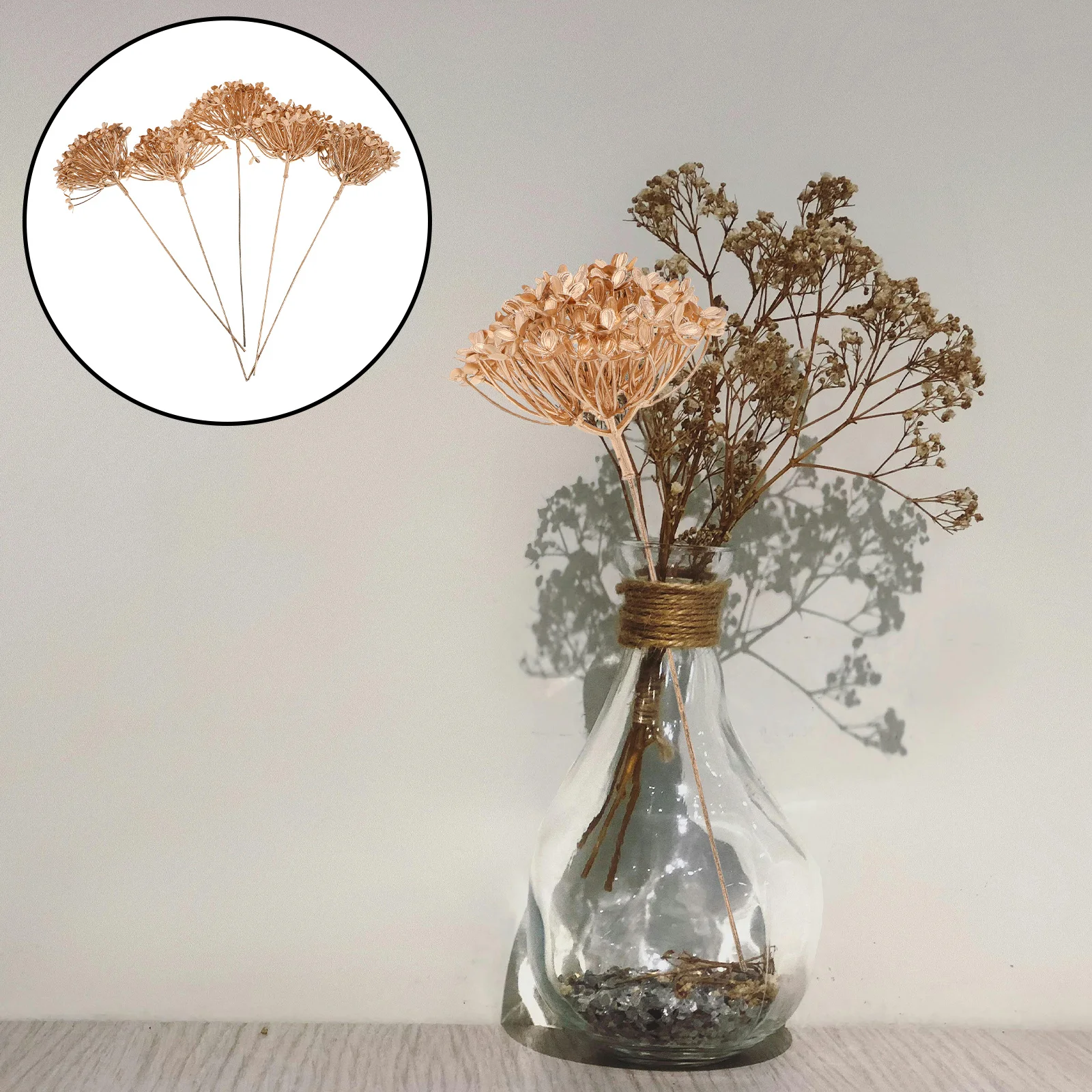 

5Pcs Gold Faux Hydrangea Artificial Flowers Realistic Lifelike Flower Arrangement Indoor Home Decor Party Wedding Decoration