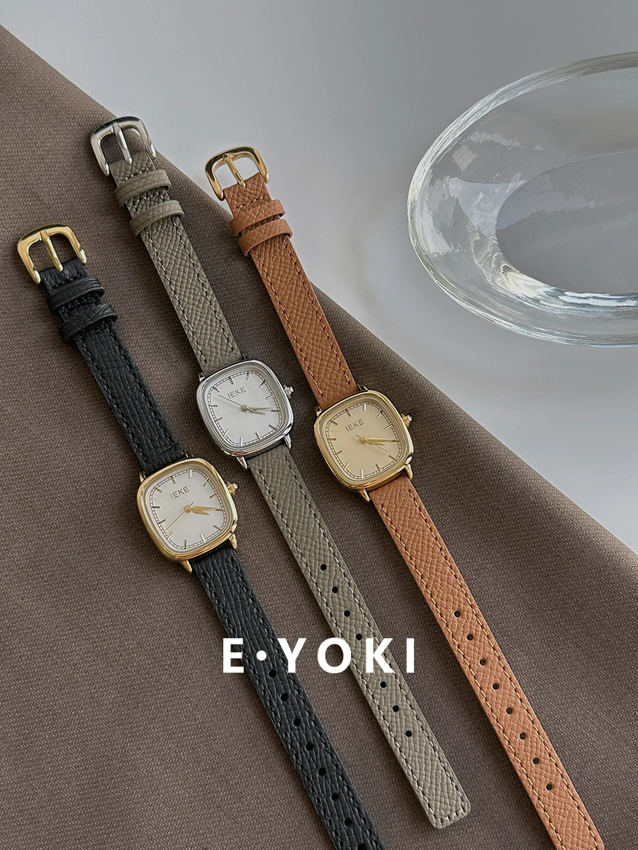 Korean style pumpkin color small square watch for women luxury women's high-end quartz watch for women gift for women