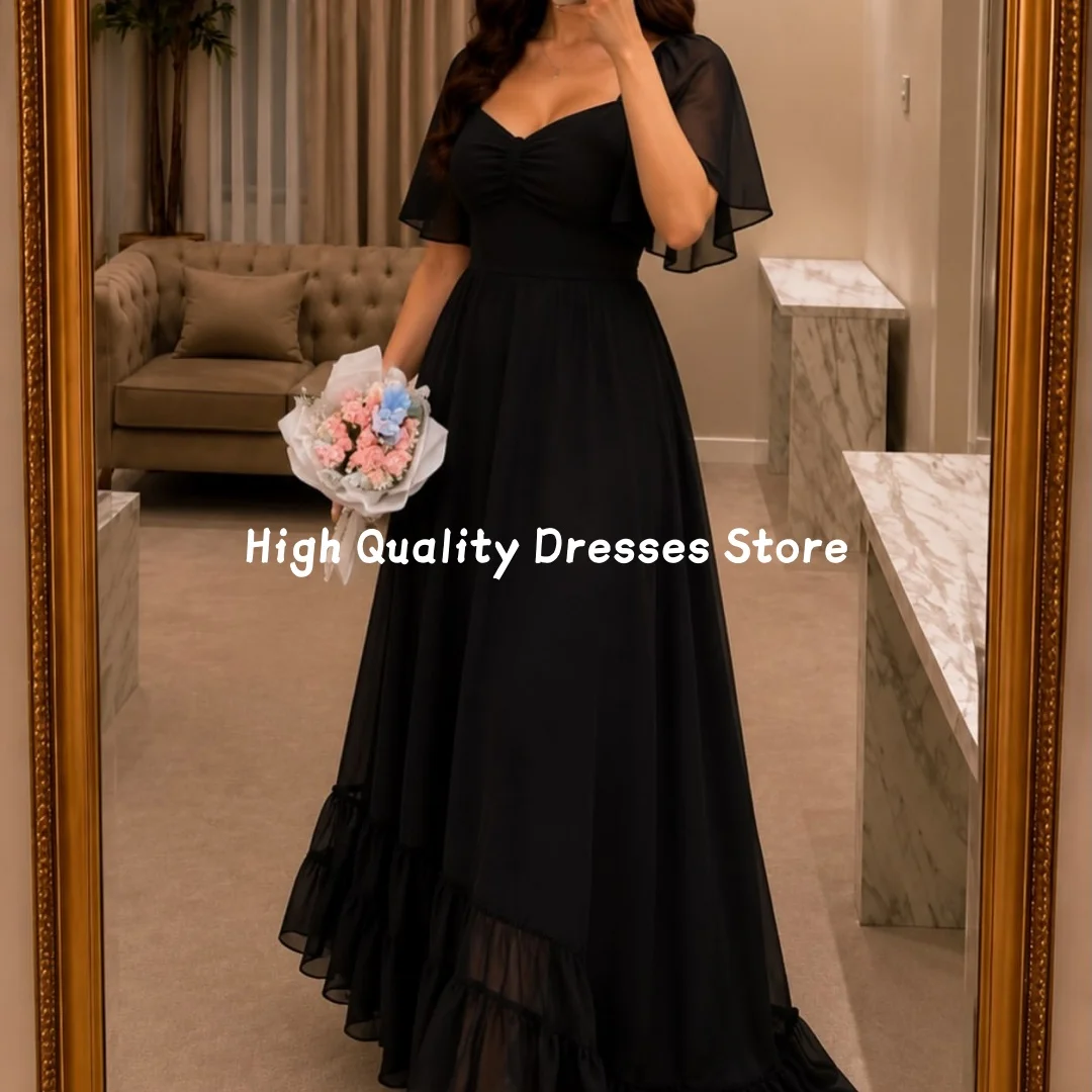 Evening Dresses V Neck Chiffon Formal Dress Tiered Ruffle Hem Maxi Gown Suitable Party Special Occasion Customized ﻿