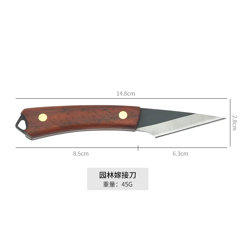 Mini cuchillo de injerto de acero frontal W4, herramienta de jardín, cuchillo multifuncional, herramienta de injerto de madera