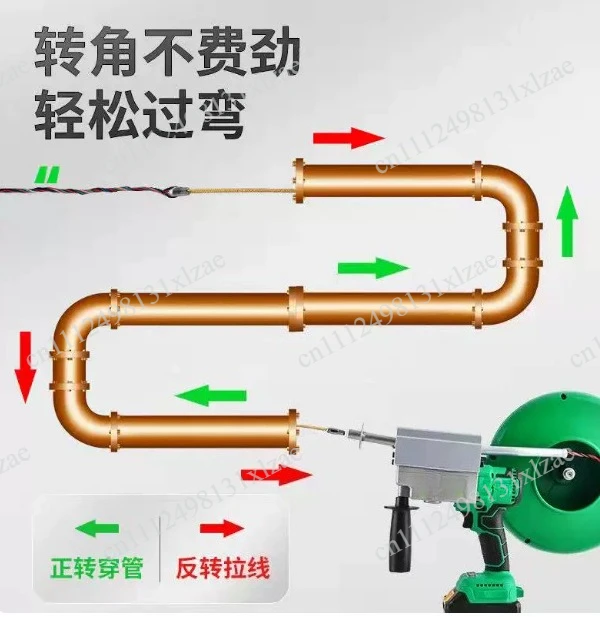 40m/min Brushless Cordless Cable Puller, Electric Wire Threading Machine for Concealed Pipe & Network Wiring