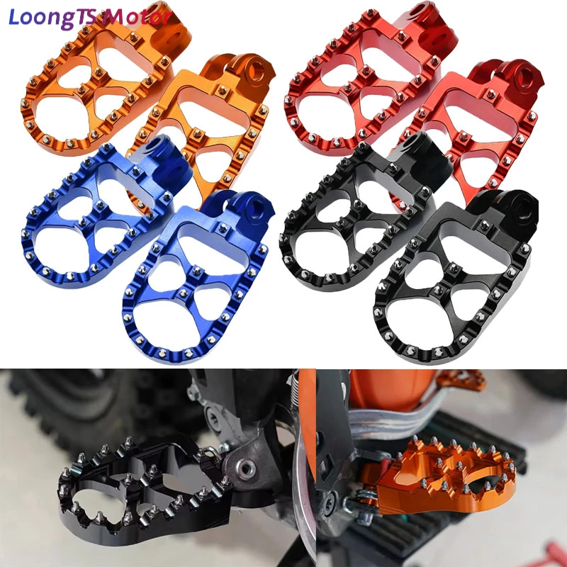 

Алюминиевые противоскользящие подножки для мотоциклов CNC, подставки для ног, педали для KTM и HUSQVARNA, аксессуары для внедорожных мотоциклов и мотокросса