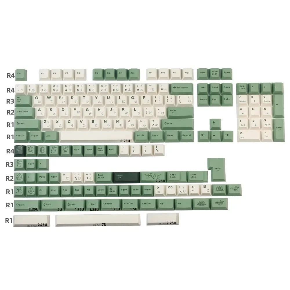 165 Keys  Desert Botanical Garden Keyboard Keycaps Cherry Profile DYE Sublimation with 1U 1.25U 1.75U 2U 2.25U Shift