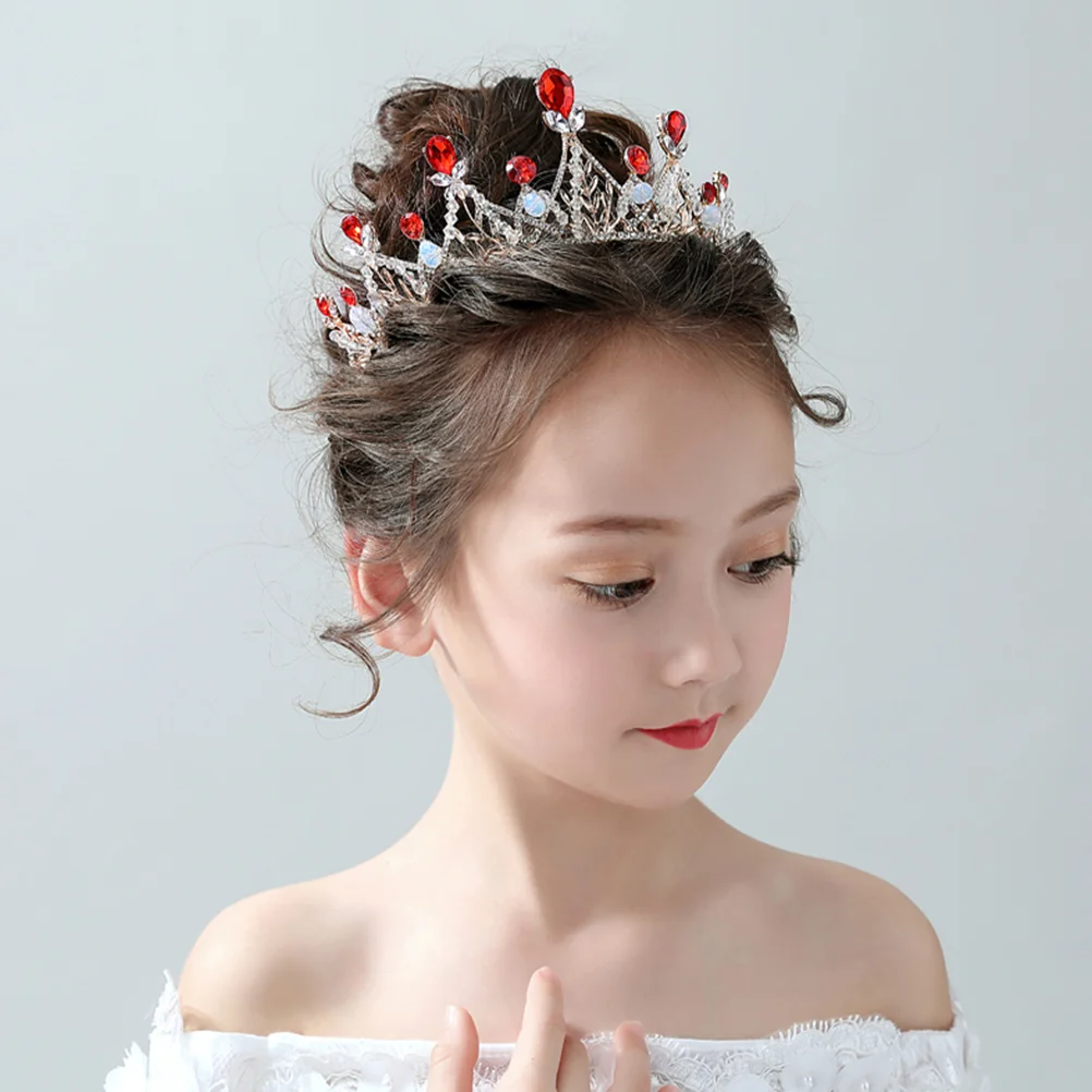 The Crown Children's Princess Shining Korean Version Little Girl Kid Red Decorative