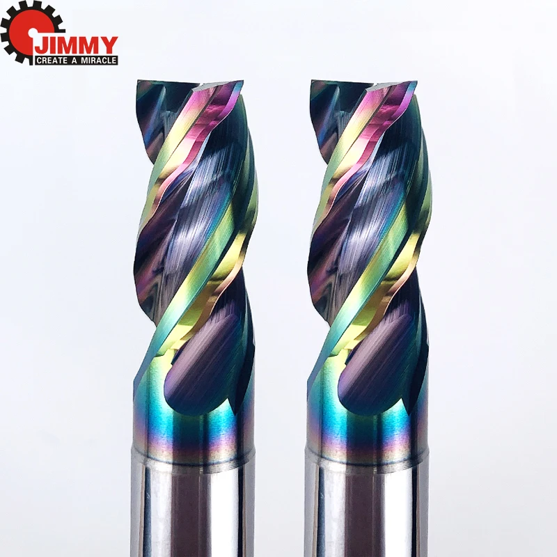 JIMMY High Efficiency Milling Cutters 3 Flutes Tungsten U-shaped DLC Coating Groove Wavy End Mill Cutting Tools For Aluminum