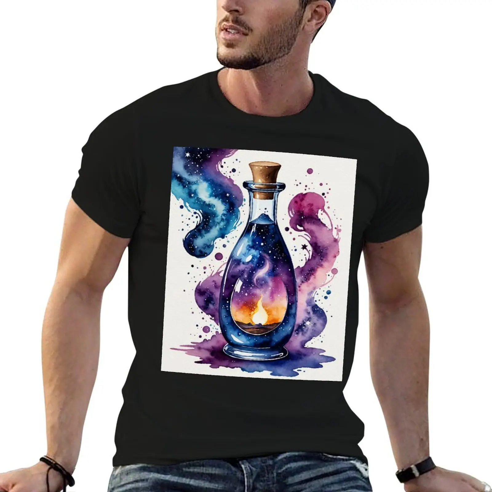 

Fire in a Bottle T-Shirt anime croswit shirt man man clothes mens graphic t-shirts funny