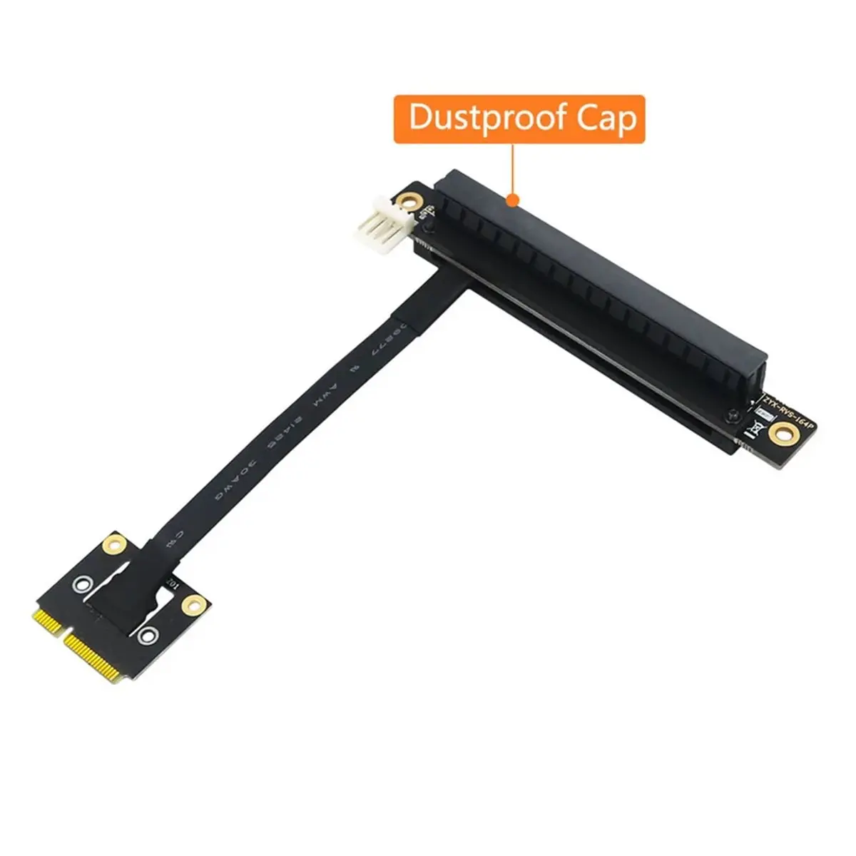 Digital Essentials 270 Degree Mini PCIe to PCI-E 16X Adapter Cable Riser Mini PCIe to PCI Express 4P Power for PCIE Tester Exten