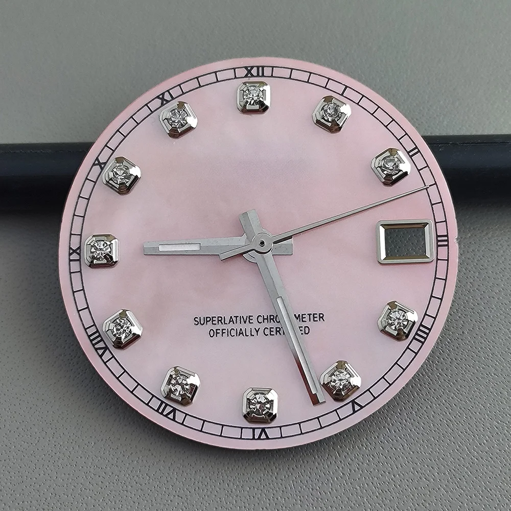 New 28.5mm Mother of Pearl dial gradient S dial without luminous NH35 movement watch accessories and tools