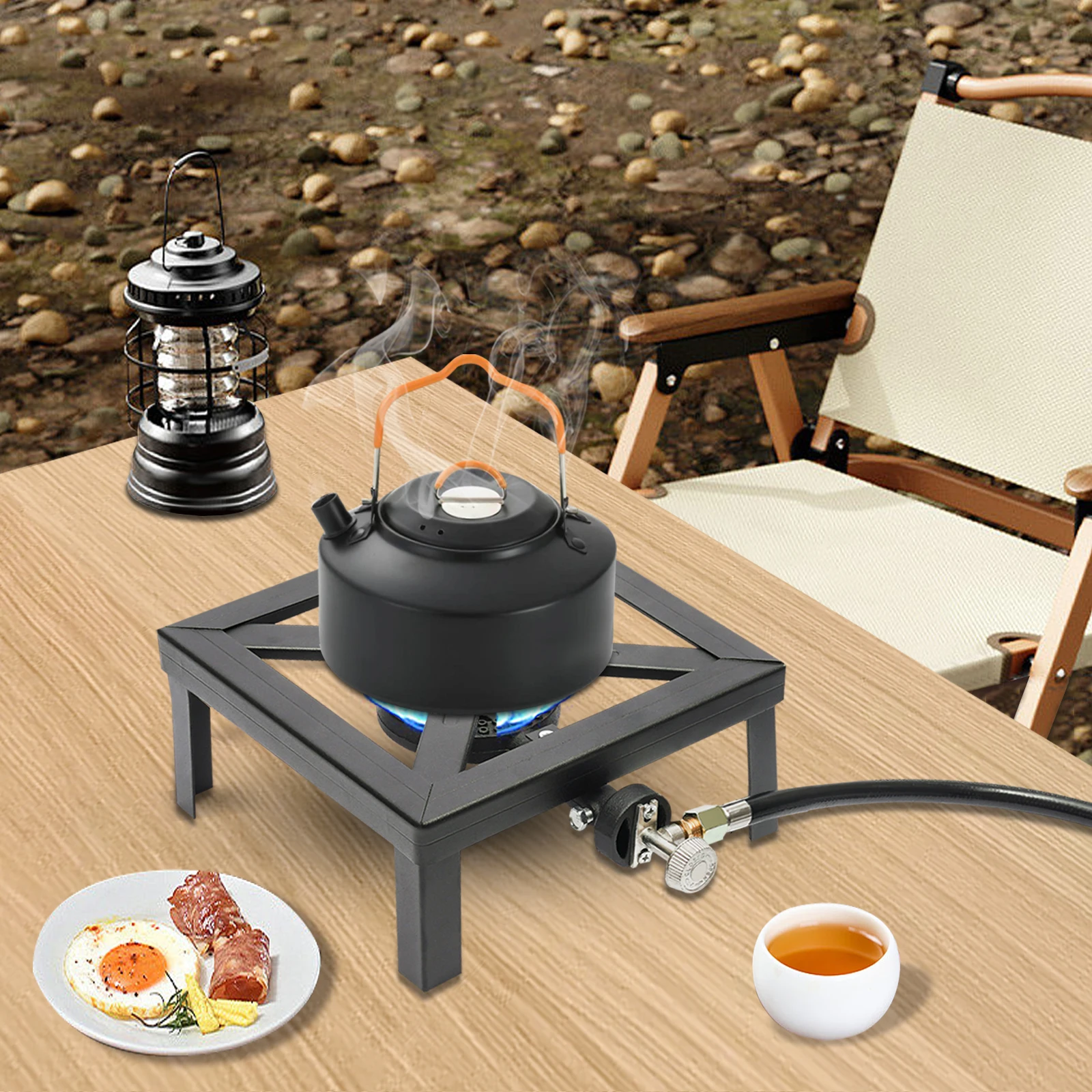 

Portable Single Burner Outdoor Gas Stove Propane Cooker with Adjustable 0-20Psi