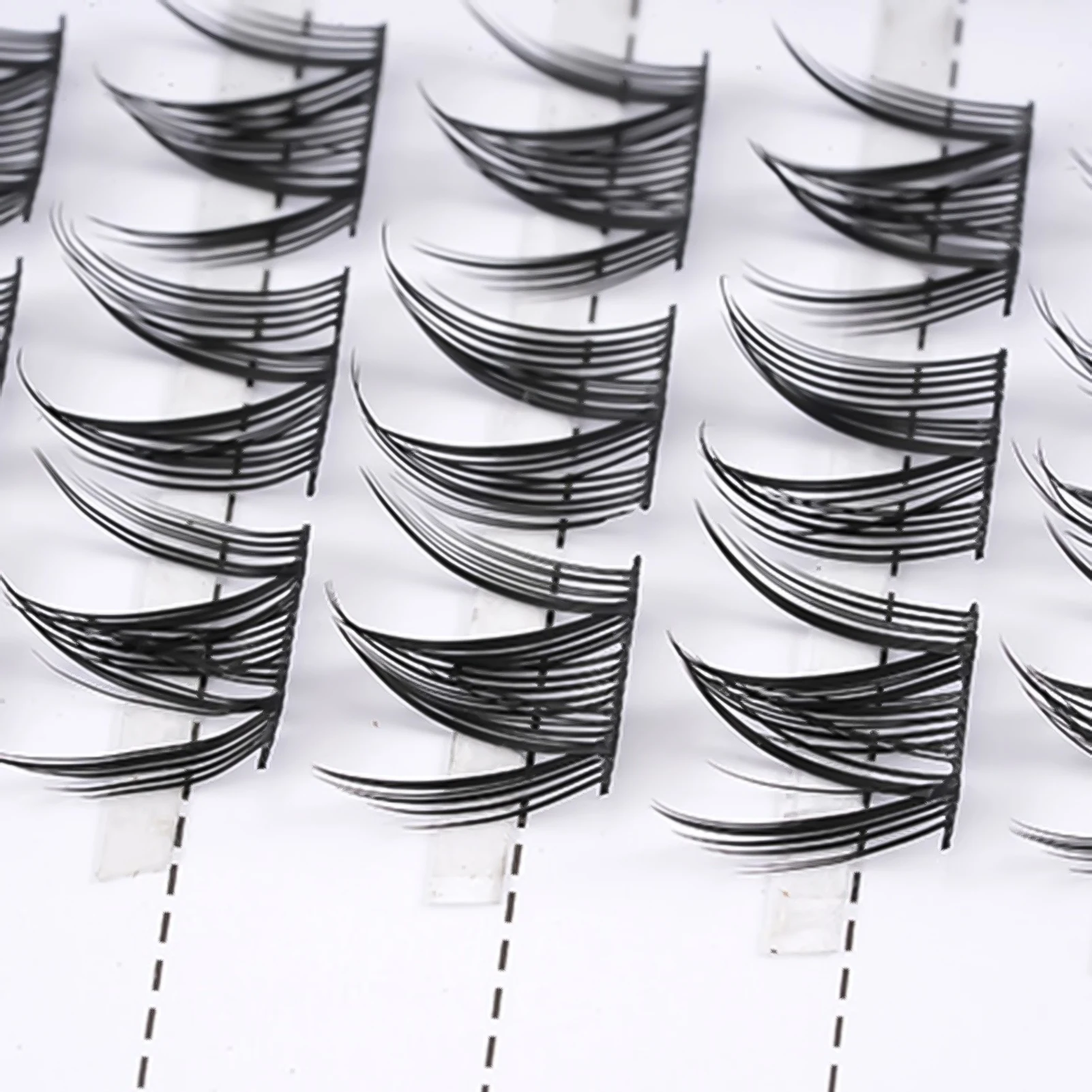 DIY False Eyelashes Ultra-Light Reusable Strip W Shaped Lashes Korean Cute Cat Eye Style Lash Clusters Maleup Supplies