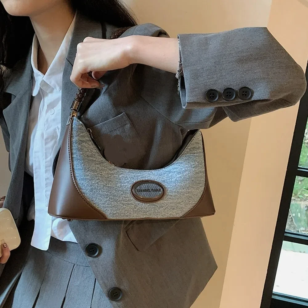 

Универсальная джинсовая сумка в стиле ретро для девочек Y2K, сумки в форме полумесяца в корейском стиле, роскошная элегантная сумка на плечо для девочек