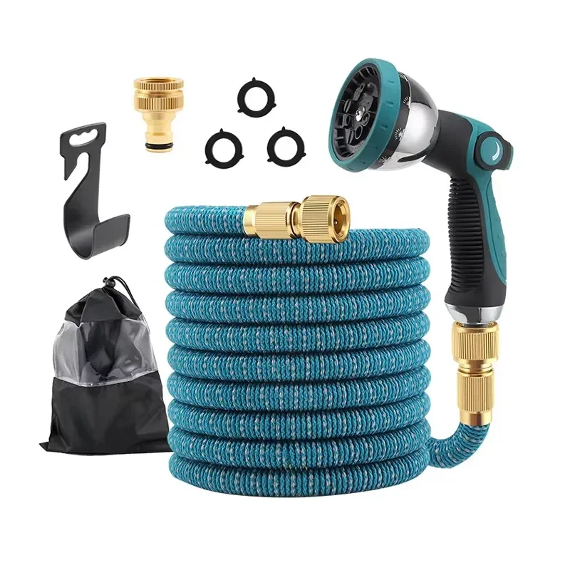 for Blue 3 Layers Latex Hose 15m 22.5m 30m Expandable Garden Water Hose Flexible Magic Garden Hose With 10 Function Nozzle