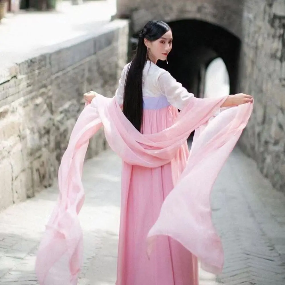 Classic Chiffon Chinese Ancient Dance Ribbon Ethereal Traditional Opera Costume Streamer China Style Hanfu Long Shawl