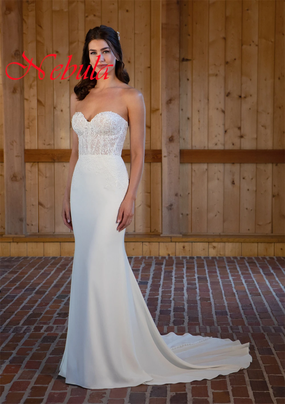 

Customized Temperament White Satin Wedding Dress Exquisite Strapless Sleeveless Chapel Train Beading Mermaid Bridal Gowns