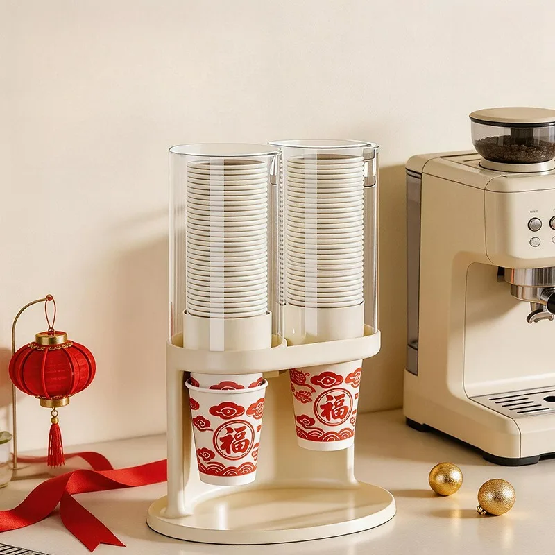 Disposable Cup Countertop Cup Picker High Value Non-punching Wall Cup Holder Water Dispenser Paper Cup Dust-proof Storage Rack