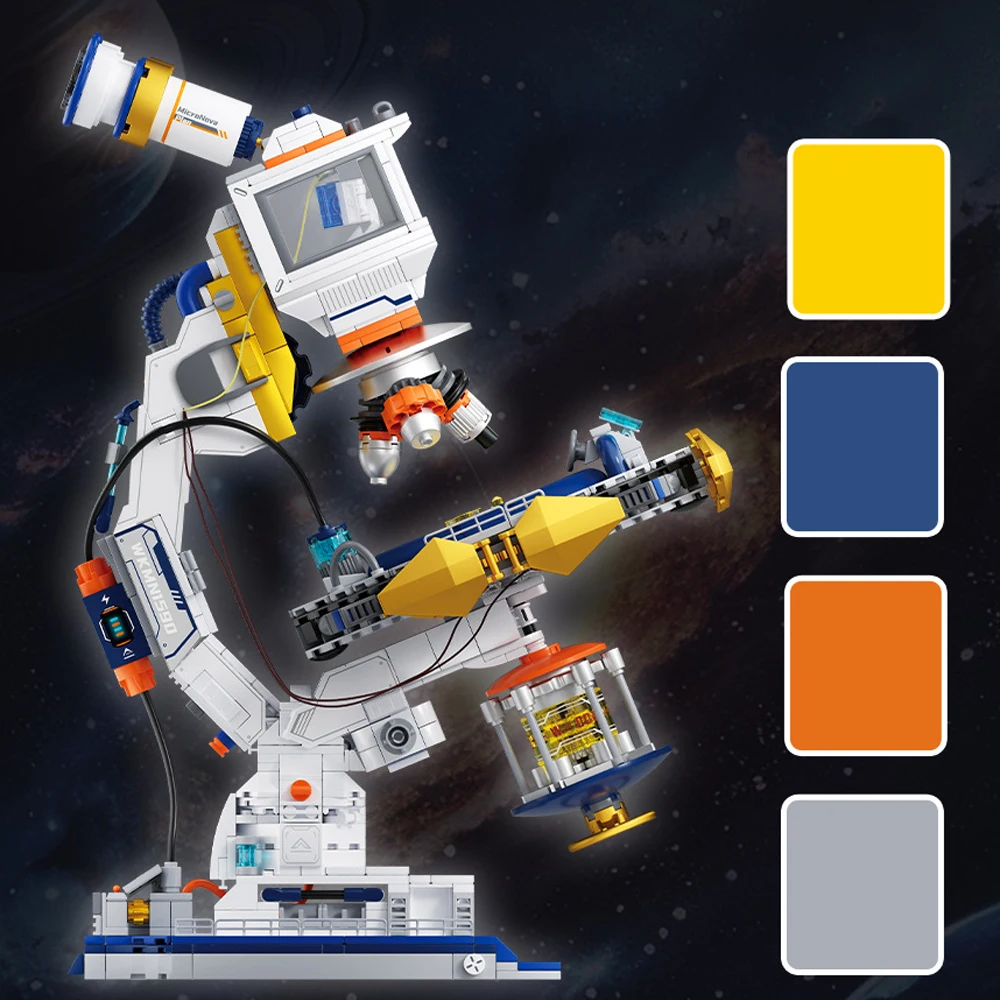 ชุดตัวต่อมืออาชีพสร้างกล้องจุลทรรศน์พร้อมไฟ รุ่นสำหรับผู้ใหญ่และเด็ก ของขวัญวันเกิดและคริสต์มาส 1088 ชิ้น