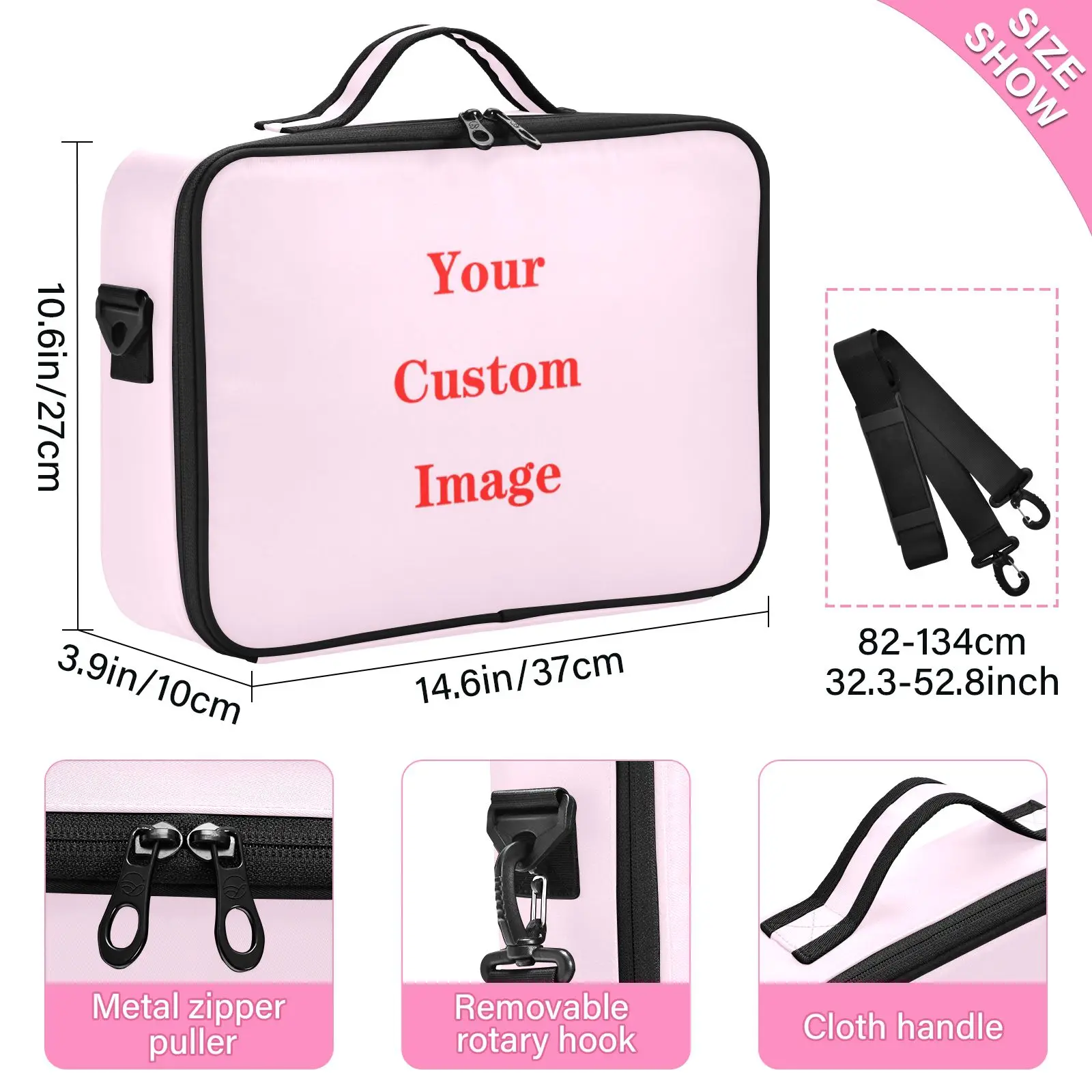 2022 New Cosmetic Bag Organizer Women Travel Make Up Customized Pattern large Capacity Cosmetics Suitcases Makeup Toiletry Bag